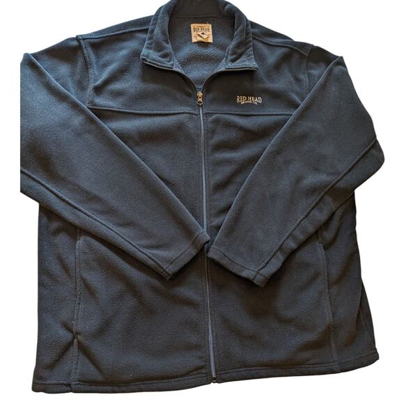 Redhead Fleece Jacket Mens XL Full Zip Black Outdoor Layer Hiking Field - Picture 1 of 14